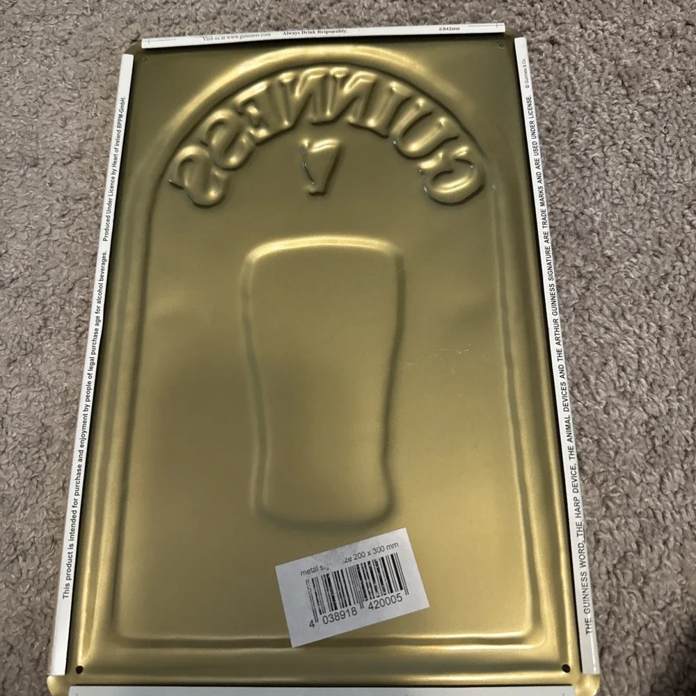 12x8in Metal Sign Guinness Metal Sign Retro Wall Decor Beer Pub Tin Sign The